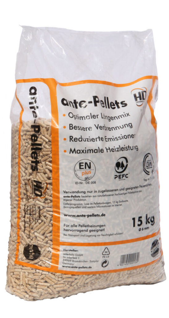 Brennstoffe und Kleintransporte Burkert ANTE - Holzpellets - HD+ - Sackware